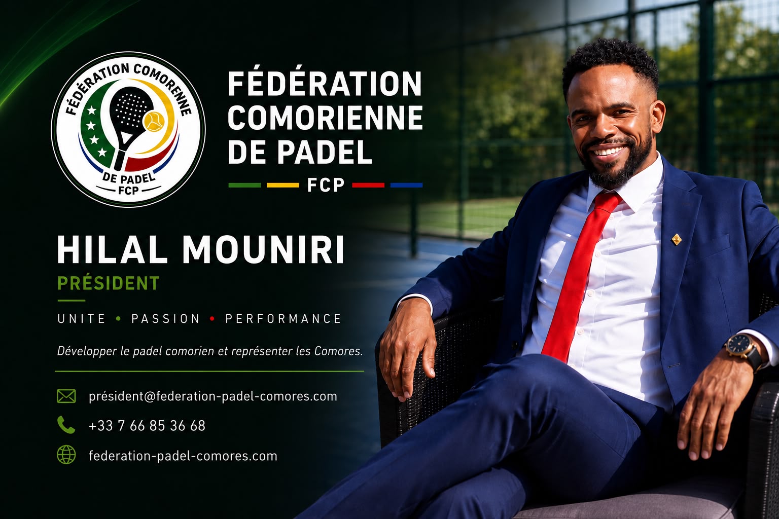 Visuel officiel — Hilal Mouniri, Président de la FCP